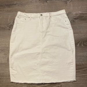 Skirted Fancy white denim distressed skirt! 💕